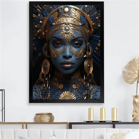Dakota Fields Gold, Blue Traditional African Beautiful Woman III ...
