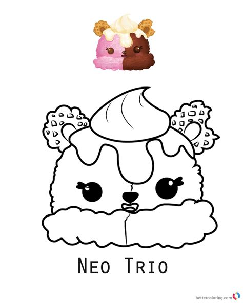 Num Noms Coloring Pages Neo Trio - Free Printable Coloring Pages