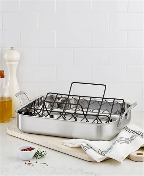 Calphalon Signature Stainless Steel 16" Roaster with Rack - Macy's