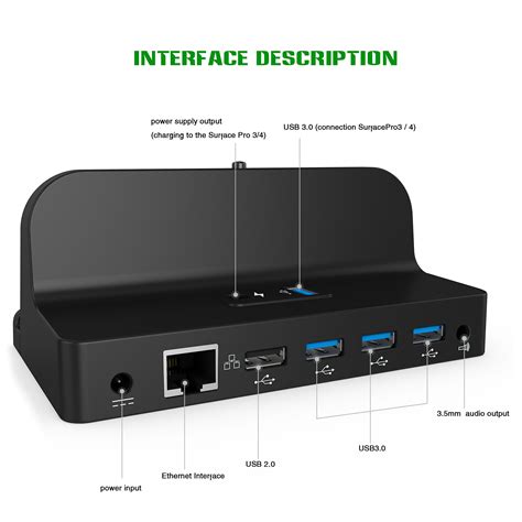 Microsoft Surface Dock, Fitian Docking Station Charging Stand for Microsoft Surface Pro3/Pro4 ...