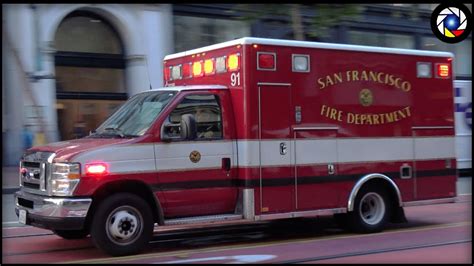 San Fransisco - SFFD Ambulance 91 responding - YouTube