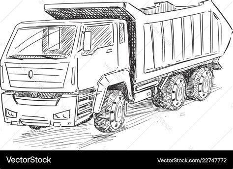 Dump Truck Drawing For Kids