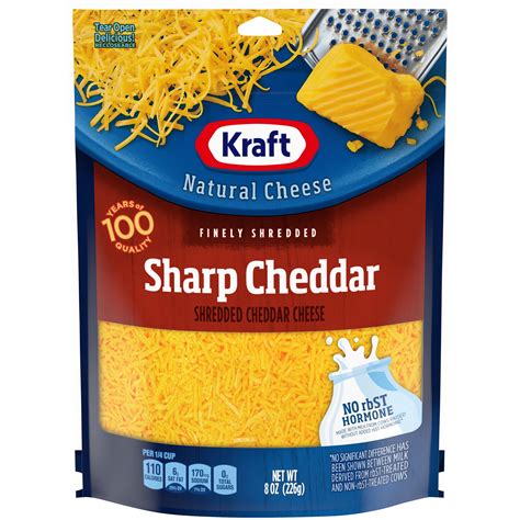 Kraft Sharp Cheddar Finely Shredded Cheese, 8 oz Bag - Walmart.com ...