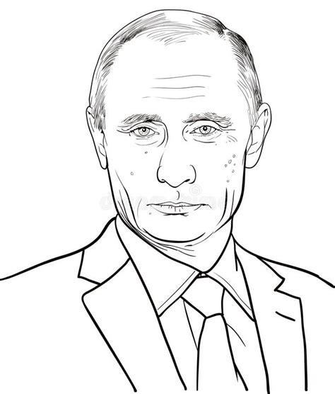 Vladimir Putin portrait, line art illustration vector. Vladimir Vladimirovich Pu #Sponsored , # ...