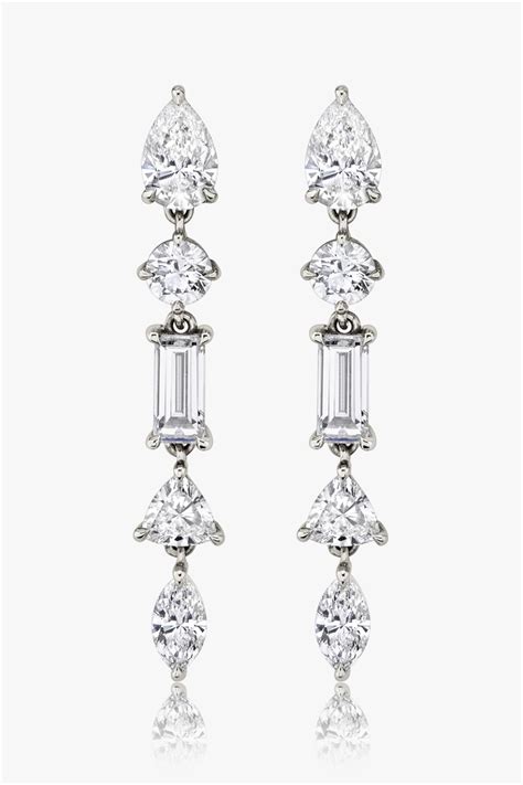 Mixed Drop Earrings | sustainably created diamonds | VRAI in 2021 | Drop earrings, Diamond ...
