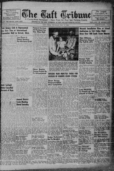 The Taft Tribune (Taft, Tex.), Vol. 29, No. 9, Ed. 1 Thursday, July 13, 1950 - The Portal to ...