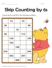 Skip Counting By 6 Worksheets