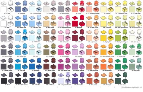 Lego Color Chart | Lego design, Lego projects, Lego