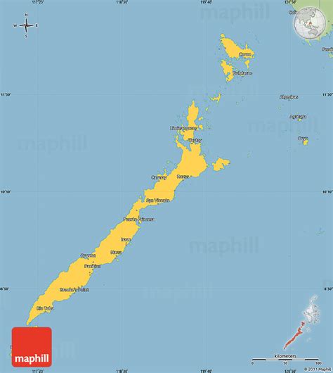 Savanna Style Simple Map of Palawan