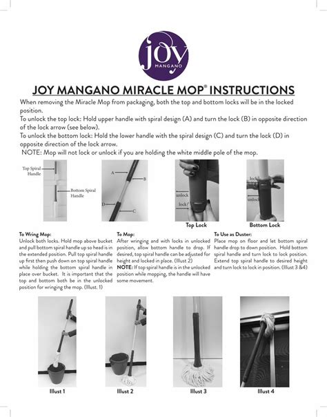 (PDF) JOY MANGANO MIRACLE MOP INSTRUCTIONS - … Mop Instructions... · JOY MANGANO MIRACLE MOP ...