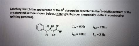 SOLVED: Carefullysketch the appearance of the H" absorption expected in the 'H-NMR = unsaturated ...