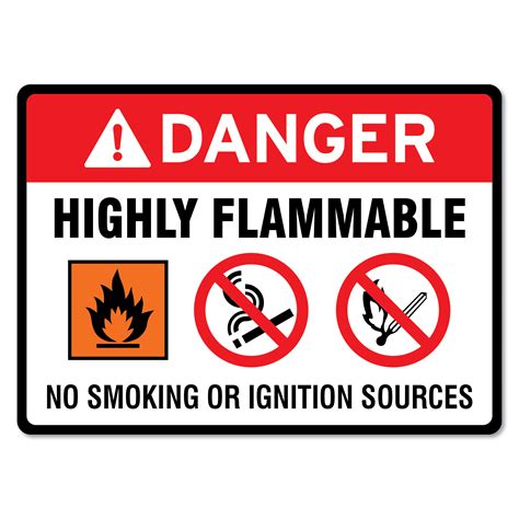 No Smoking Flammable Sign