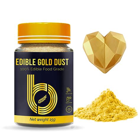 Buy Bakeebake Gold Luster Dust Edible 15g - Edible Glitter for Drinks ...