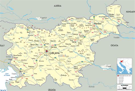 Detailed Political Map of Slovenia - Ezilon Maps