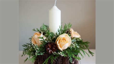 How To Christmas Candle Centerpieces - YouTube
