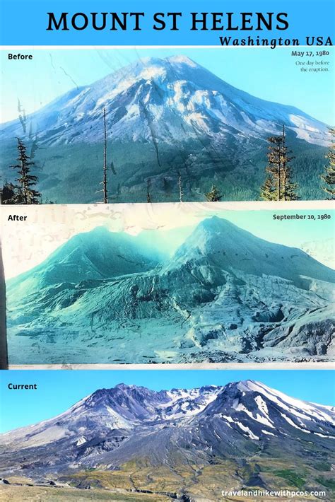 three different views of the mountains and valleys in mount st heleens ...