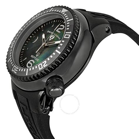 Swiss Legend Neptune Ceramic Black IP Steel Unisex Watch 11844-BB-01MOP ...