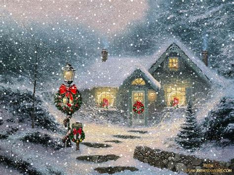 Snowy Christmas Night Art Wallpapers - Wallpaper Cave