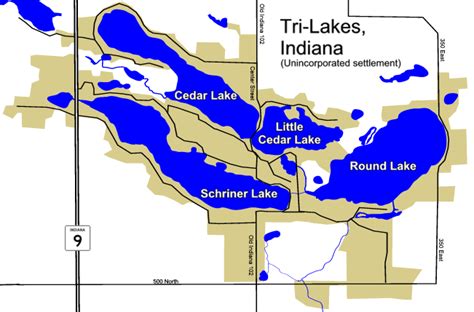 Indiana County Map With Lakes