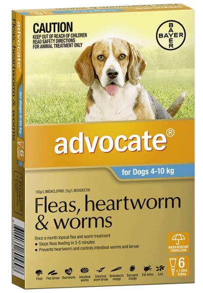 Advocate Dog Med 4-10kg 6pk (Aqua) - WB Hunter