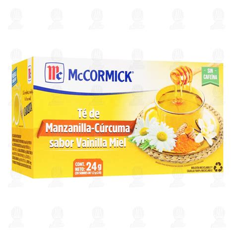 Té de Manzanilla-Cúrcuma McCormick Sabor Vainilla Miel, 24 gr.