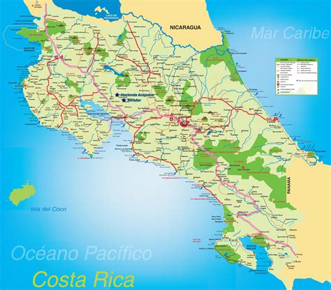 Tourist map of Costa Rica