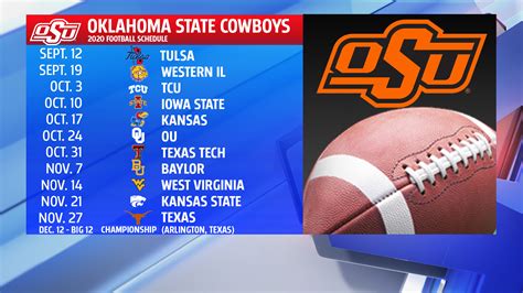 OU, OSU release updated football schedules for the 2020 season | KFOR ...