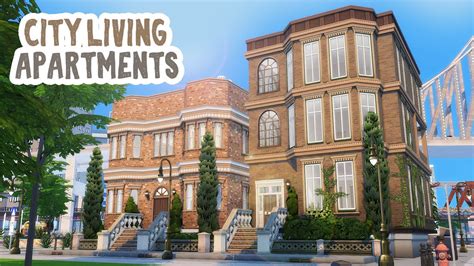 City Living Apartment Buildings || The Sims 4: Speed Build - YouTube