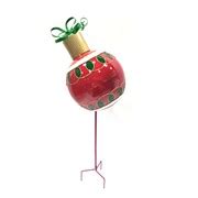 35.83" Tall Red Christmas Ball Ornament Metal Garden Stake