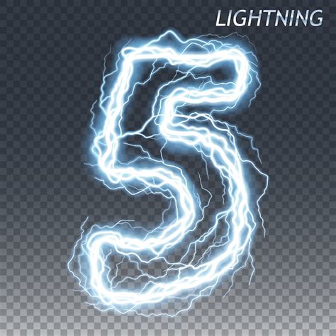 Premium Vector | Lightning and electric number