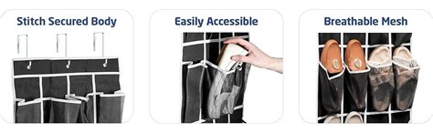 Amazon.com: Zober Over The Door Shoe Organizer - 24 Breathable Pockets ...