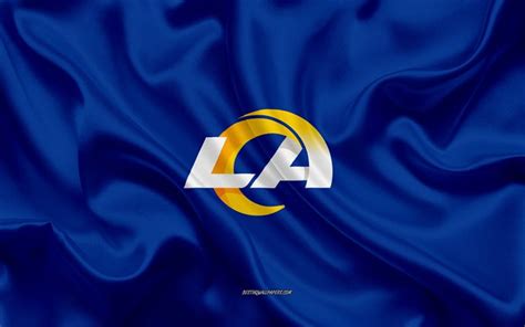 Download wallpapers Los Angeles Rams new logo, 2020, blue silk texture, silk flag, NFL, american ...