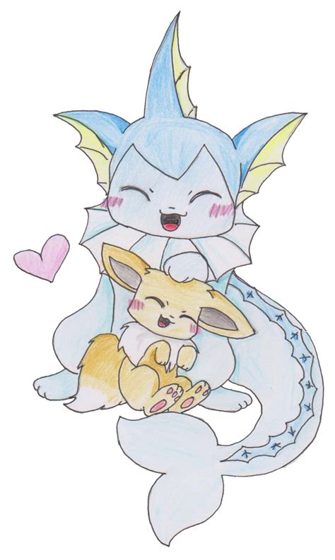 Vaporeon and Eevee by Chimihara45 on DeviantArt