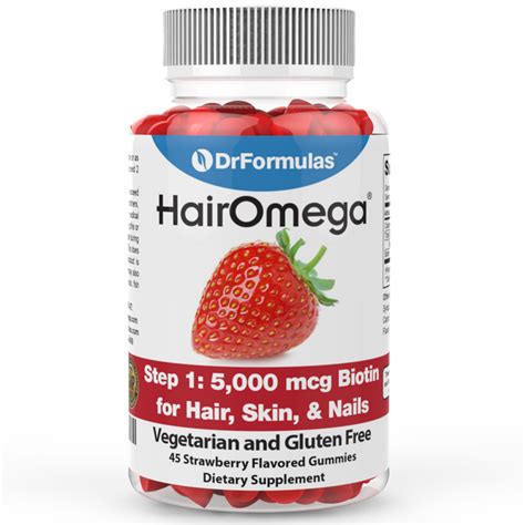 HairOmega Multivitamin & 5000 mcg Biotin Gummies For Hair Growth - DrFormulas