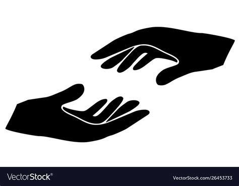 vector illustration of helping hands. vector hands silhouette. Download a Free Preview or High ...