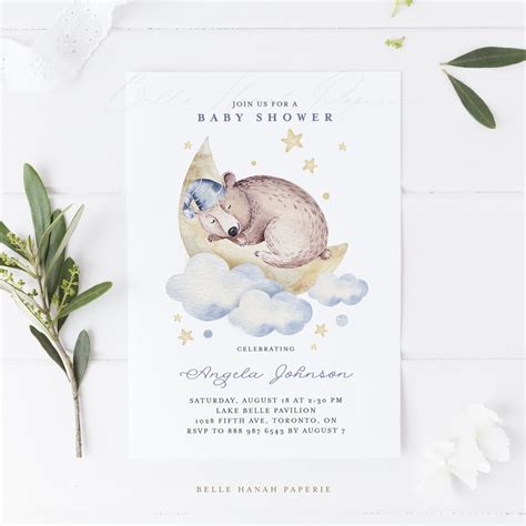 Printable Bear Baby Shower Invitation Template DIY | Etsy