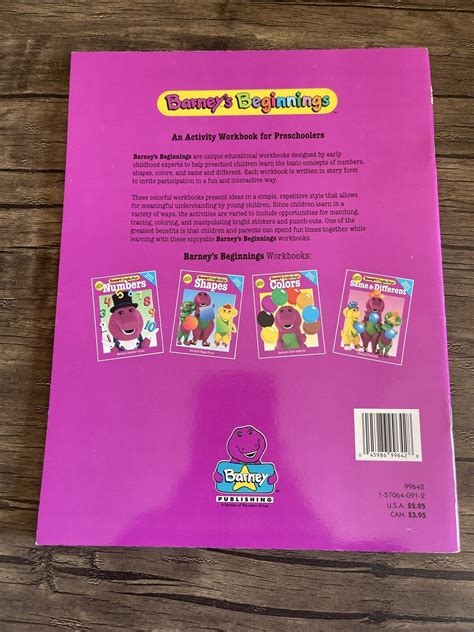 Barney Beginings Shapes And Activity Book Preschool NOS | eBay