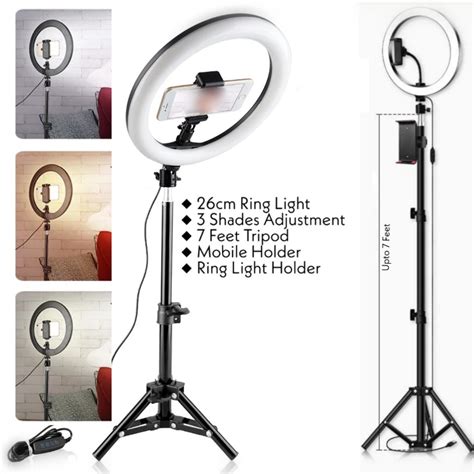 Pack Of 3 Tripod Stand 7feet & +26CM Ring Light - Modern Wears