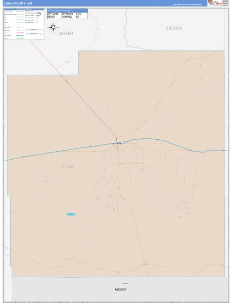 Luna County, NM Wall Map Color Cast Style by MarketMAPS - MapSales