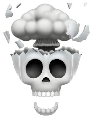 shocked brain explode skull emoji (iphone) Blank Template - Imgflip