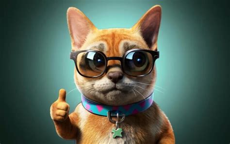 Premium AI Image | Funny Cat Wearing Sunglasses and giving tumb up