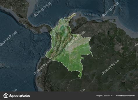 Shape Colombia Separated Desaturation Neighboring Areas Borders ...