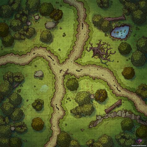 [Battlemap][28x28][1960x1960px][Wilderness]Crossroads : FantasyMaps Fantasy City Map, Fantasy ...