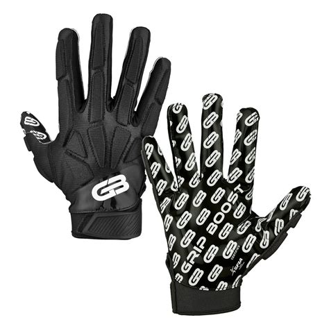 Grip Boost Raptor Adult Padded Hybrid Football Gloves (Black, Adult ...