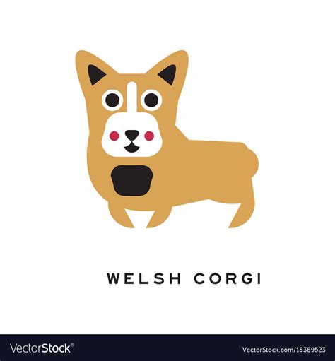 Funny welsh corgi dog character in cartoon style Vector Image