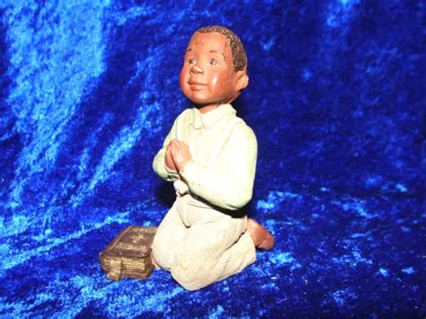 SARAH'S ATTIC BOY Praying African American Black Figurine 3 1/2”high $7.00 - PicClick