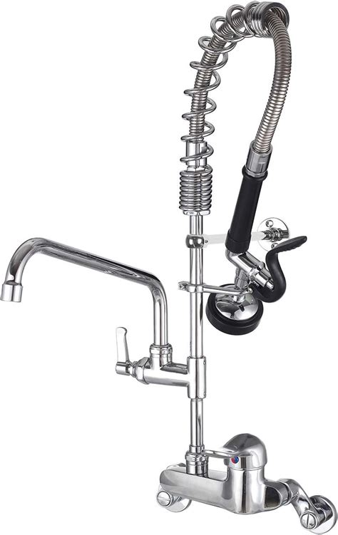 Restaurant & Food Service Deck Mount 8" Center Commercial Kitchen Sink Faucet Pre Rinse Sprayer ...