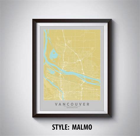 Map of Vancouver WA Vancouver Map Vancouver Poster | Etsy