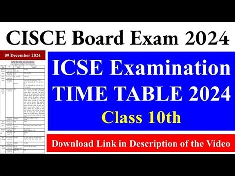 ICSE date sheet 2024, ICSE class 10 date sheet 2024, icse 2024 exam date, icse board 2024 exam ...