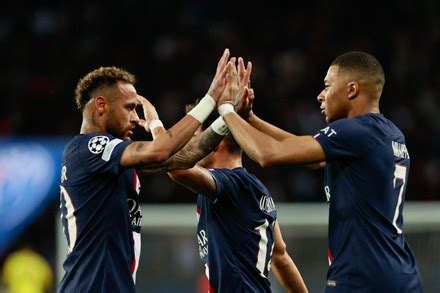 Neymar Jr Kylian Mbappe Psg Celebrate Editorial Stock Photo - Stock ...